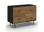 Kommode Giorgia Schwarz/Natur Echtholz/MDF
