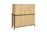 Highboard Jasmina Schwarz/Eichefarben MDF/Metall