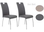 Stuhl-Set Andrea S Grau Lederlook