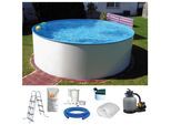 Rundpool CLEAR POOL "MAUI I", weiß, H:120cm Ø:300cm, Schwimmbecken, Rundpool, inkl. umfangreichem Zubehör in verschiedenen Größen