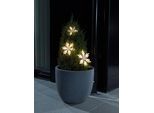 KONSTSMIDE LED-Lichtervorhang "Weihnachtsdeko aussen", transparent, Dioden 15 Stk. Flammen 15 Stk., Kabellänge 3m x Gesamtlänge 3m, Lichterketten, LED Lichtervorhang, 3 Acryl Schneeflocken, 15 warm weiße Dioden, LED-Lichtervorhang