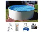 Rundpool CLEAR POOL "RIO", weiß, H:120cm Ø:450cm, Schwimmbecken, Rundpool, inkl. Zubehör für Ihren Badespaß im eigenen Garten