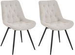 Esszimmerstuhl BYLIVING "Aragon", beige (schwarz, beige), B:47,5cm H:84,5cm T:62,5cm, Metall, Polyester, Stühle, Esszimmerstuhl, 360 Grad drehbarer Stuhl, hochwertiger Webstoffbezug mit Steppung