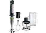 BRAUN Stabmixer "MultiQuick 7 MQ 7025X - 1000W, Stufenlosregulierbar, Dynamische Klinge", grau (schwarz, edelstahlfarben), H:39cm, Mixer, Spritzschutz, Extra Mahlklinge, 350 ml Zerkleinerer, Schneebesen, Stabmixer