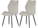 Esszimmerstuhl HOME AFFAIRE "KILLAM, 2er Set, mit Metallgestell in matt schwarz", schwarz matt, pulverbeschichtet, creme, B:52cm H:75cm T:58cm, Metall, Polyester, Stühle, Esszimmerstuhl, in verschiedenen Farben, Belsatbarkeit pro Stuhl 120 kg, mit Griffloch