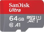 SANDISK Speicherkarte "Ultra microSDXC", grau (grau, rot), 64 GB, Speicherkarten, Adapter, Speicherkarte