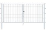 Zaundoppeltür ALBERTS "Flexo", silber (silberfarben), B:300cm H:140cm, Stahl, Tore, Zaundoppeltür, 300 cm Breite (150cm + 150cm), in versch. Höhen