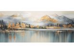 Leinwandbild BÖNNINGHOFF, blau (farbe bild(er): blau, gold, grau), B:140cm H:60cm T:1,8cm, Canvas, MDF, Bilder, Leinwandbild