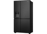 HISENSE Side-by-Side "RS818N4T", Energieeffizienz: C, silber (schwarz), Linksanschlag, Kühlschränke, MetalCooling, No Frost Plus, mit Wassertank, Wifi, Side-by-Side, Topseller