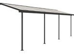 Terrassendach PALRAM - CANOPIA "Sierra", grau (anthrazit), B:671cm T:230cm, Aluminium, Terrassenüberdachungen, Terrassendach, grau, UV-beständig