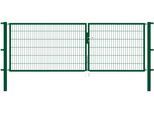 Zaundoppeltür ALBERTS "Flexo", grün, B:350cm H:120cm, Stahl, Tore, Zaundoppeltür, 350 cm Breite, in versch. Höhen