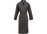 Unisex-Bademantel CARL ROSS "25100" Gr. S, grau (dunkelgrau), L:125cm, Piqué, Hausmäntel, Unisex-Bademantel, Waffelpique
