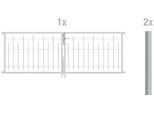 Zaundoppeltür ALBERTS "Madrid", silber (silberfarben), B:300cm H:100cm, Stahl, Tore, Zaundoppeltür, Breite: 300cm, in verschiedenen Höhen
