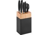Messerblock ZWILLING "***** FIVE STAR", schwarz, B:10cm, Messerblöcke, Messerblock, Messerblock mit 4 Messern + 1 Schere + 1 Wetzstahl, Birke, schwarz