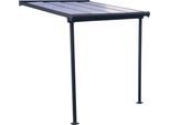 Terrassendach PALRAM - CANOPIA "Sierra", grau (anthrazit), B:230cm T:230cm, Aluminium, Terrassenüberdachungen, Terrassendach, grau, UV-beständig