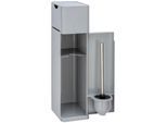 WC-Garnitur WENKO "Imon", grau, B:20cm H:58,5cm L:15cm, Kunststoff, Reinigungsbürsten, WC-Garnitur, Stand WC-Garnitur