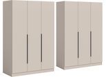 Schrank-Set HOME AFFAIRE "Skarde moderner Kleiderschrank Schlafzimmerschrank", kashmir, B:240cm H:180cm T:52cm, Holzwerkstoff, Kastenmöbel-Sets, Schrank-Set, Skarde Kleiderschrank 240 cm, 2 Kleiderstangen und 8 Böden