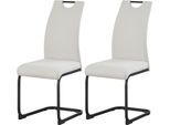 Esszimmerstuhl HOME AFFAIRE "KANATA, 2er Set, mit Metallgestell in matt schwarz", beige (schwarz matt, pulverbeschichtet, creme), B:43cm H:98cm T:59cm, Metall, Polyester, Stühle, Esszimmerstuhl, in verschiedenen Farben, Belsatbarkeit pro Stuhl 120 kg, mit Griffloch