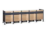 Mülltonnenbox WESTMANN "Planum", grau (anthrazit, holzoptik), B:90cm H:120cm T:410cm, Stahl, Aufbewahrungsboxen, Mülltonnenbox, Platz für 5 Mülltonnen je 240 L