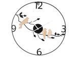 Wanduhr GILDE "Wanduhr rund Vögel auf Ast schwarz H. 50 cm", schwarz, B:50cm H:50cm T:3cm, Wanduhren, Wanduhr