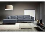 Ecksofa TRENDMANUFAKTUR "Luzi, wahlweise mit Schlaffunktion & Bettkasten., L-Form", blau (moonlight ocean), B:280cm H:80cm T:168cm, 100% Polyester, Sofas, Ecksofa, Designsofa mit tollem Sitzkomfort, Metallfüße schwarz, Breite 280 cm
