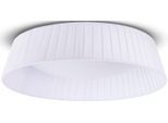 PACO HOME Deckenleuchte "TARTE", weiß, Ø 37cm H: 11,5cm, Leuchten, Rund Büroleuchte 2 x E27 Textilschirm Modern Geschlossen Unifarben, Deckenleuchte