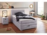 Boxspringbett JOCKENHÖFER GRUPPE "Amira", mit Bettkasten und Topper", grau (grau 313, 09), B:134cm L:217cm, Bezug: 100% Polyester;Topper und Matratzenspiegel: 100% Polyester, Komplettbetten, Boxspringbett, erhältlich in den Breiten 120,140 & 180cm