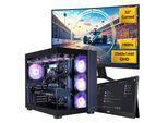 COUGAR Gaming-PC-Komplettsystem "FV150 BK SET2659 Intel Core Ultra 5 245KF RTX 5060Ti 32GB DDR5 1TB SSD", Energieeffizienz: F, schwarz, Microsoft Windows 11 Home (64 Bit), 32 GB RAM 1.000 GB SSD, Computer_Komplettsysteme, Windows 11, DDR5 RAM + 32" AOC CQ32G4VE Curved Gaming-Monitor, Gaming-PC-Komplettsystem