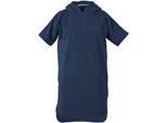 Badeponcho TOM TAILOR HOME "Surfponcho COLOR BATH" Gr. 140, blau (schwarz navy), 140/158, Frottier, Hausmäntel, Badeponcho, mit Kordel, Bauchtasche, saugstark, Baumwolle, auch in Kindergrößen