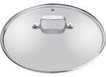 Deckel TEFAL "Jamie Oliver B89987", silber (transparent, silberfarben), B:30,4cm H:8,1cm L:30,4cm Ø:28cm, Edelstahl, Glas, Deckel, Deckel, Ø 28 cm, Dampfauslass, Überlaufschutz
