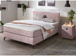 Boxspringbett JOCKENHÖFER GRUPPE "Alinas" inkl. Topper", rosa (altrosa 369, 05), B:144cm L:211cm, Bezug Bett: Feinstruktur (100% Polyester);Topper und Matratzenspiegel: 100% Polyester, Komplettbetten, Boxspringbett, erhältlich in unterschiedlichen Breiten und Farbvarianten