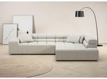 Ecksofa HOME AFFAIRE "Ancona incl. Kopfteilverstellung, Breite 319cm, L-Form", weiß, B:319cm H:70cm T:215cm, Struktur (85% Polyester, 15% Viskose);Luxus-Microfaser weich (98% Polyester, 2% Nylon);Velours (100% Polyester), Sofas, Ecksofa, wahlweise motorische Sitztiefenverstellung, auch in Cord + Easy Care