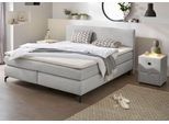 Boxspringbett JOCKENHÖFER GRUPPE "Alinas" inkl. Topper", grau (grau 369, 09), B:184cm L:211cm, Bezug Bett: Feinstruktur (100% Polyester);Topper und Matratzenspiegel: 100% Polyester, Komplettbetten, Boxspringbett, erhältlich in unterschiedlichen Breiten und Farbvarianten