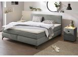 Boxspringbett JOCKENHÖFER GRUPPE "Alinas" inkl. Topper", grau (dunkelgrau 369, 19), B:184cm L:211cm, Bezug Bett: Feinstruktur (100% Polyester);Topper und Matratzenspiegel: 100% Polyester, Komplettbetten, Boxspringbett, erhältlich in unterschiedlichen Breiten und Farbvarianten