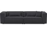 3-Sitzer "PIARA, Couch mit Kedernaht, Sofa in Cord, Leinenoptik o. Strukturstoff", anthrazit, B:275cm H:66cm T:101cm, 100% Polyester, LEGER HOME BY LENA GERCKE, Sofas, 3-Sitzer, schwarze Füße, bequemer Sitzkomfort