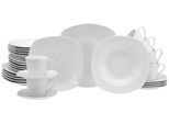 Kombiservice CREATABLE "Geschirr-Set Amelie", weiß, 30 Stk., Porzellan, Geschirr-Sets, Kombiservice, Service, weiß, quadratische Form, 30 Teile, für 6 Personen