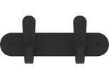 Wandgarderobe Functionals KROK HJH 30 Raven Black, 4 Haken, bis 10 kg, B 300 mm, Stahl und Kunststoff, schwarz