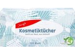 Kosmetiktücher „Jeden Tag“, 120 Stück, 3-lagig, im Spenderkarton, Holzzellstoff, chlorfrei gebleicht, weiß