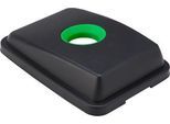 Deckel für Schäfer Shop Select Abfallbehälter mit Volumen 60 l, mit runder Öffnung, B 450 x T 335 x H 50-100 mm, Kunststoff, grün