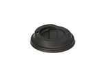 Papstar To-go Deckel C-PLA schwarz, Trinköffnung, EN 13432, bis 85 °C, passend für 9‑cm Becher, 50er Pack