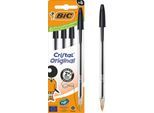 BIC Cristal Original Kugelschreiber Schwarz, 4er Box, 1,0 mm, mittlere Spitze