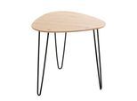 HAKU Beistelltisch, quadratisch, Stahl lackiert, Ablage MDF (melaminharzbeschichtet), B 480 x T 480 x H 480 mm, schwarz/Eiche hell