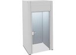 Schäfer Shop Select Kleinraumkabine, geschlossen, Schallschutzklasse B, LED, B 1230 x T 1230 x H 2610 mm, Stahlblech/Polyestervlies, lichtgrau/reinweiß