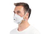 Atemschutzmaske 3M Aura™ Cool Flow™ 9322+, Typ FFP2, 94 % Partikelfilterung, mit Ventil, 3-teiliges Design, flach faltbar, weiß, 10 Stück