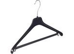 Kunststoffkleiderbügel HL245, mit Steg, B 450 mm, schwarz
