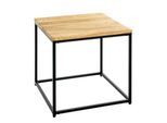 HAKU Beistelltisch, Stahlrohr-Gestell, pulverbeschichtet, Ablage Eiche massiv geölt, B 400 x T 400 x H 450 mm, schwarz/Eiche