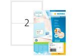 Universaletiketten HERMA 4249, permanenthaftend, selbstklebend, bedruckbar, B 199,6 x H 143,5 mm, FSC®-Papier, weiß, 200 Stück/100 Blatt