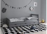 Kinderbett OTTO HOME "TIMMO ", inklusive 3 Schubkästen", grau, B:98cm H:72cm L:208cm, Betten, Kinderbett, bodentief, mit Rausfallschutz, zertifiziertes Massivholz