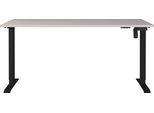 Schreibtisch Monaco, elektrisch höhenverstellbar, Rechteck, T-Fuß, Memorybedienpanel, B 1600 x T 800 x H 720-1190 mm, kaschmir/schwarz
