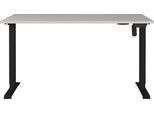 Schreibtisch Monaco, elektrisch höhenverstellbar, Rechteck, T-Fuß, Memorybedienpanel, B 1400 x T 800 x H 720-1190 mm, kaschmir/schwarz